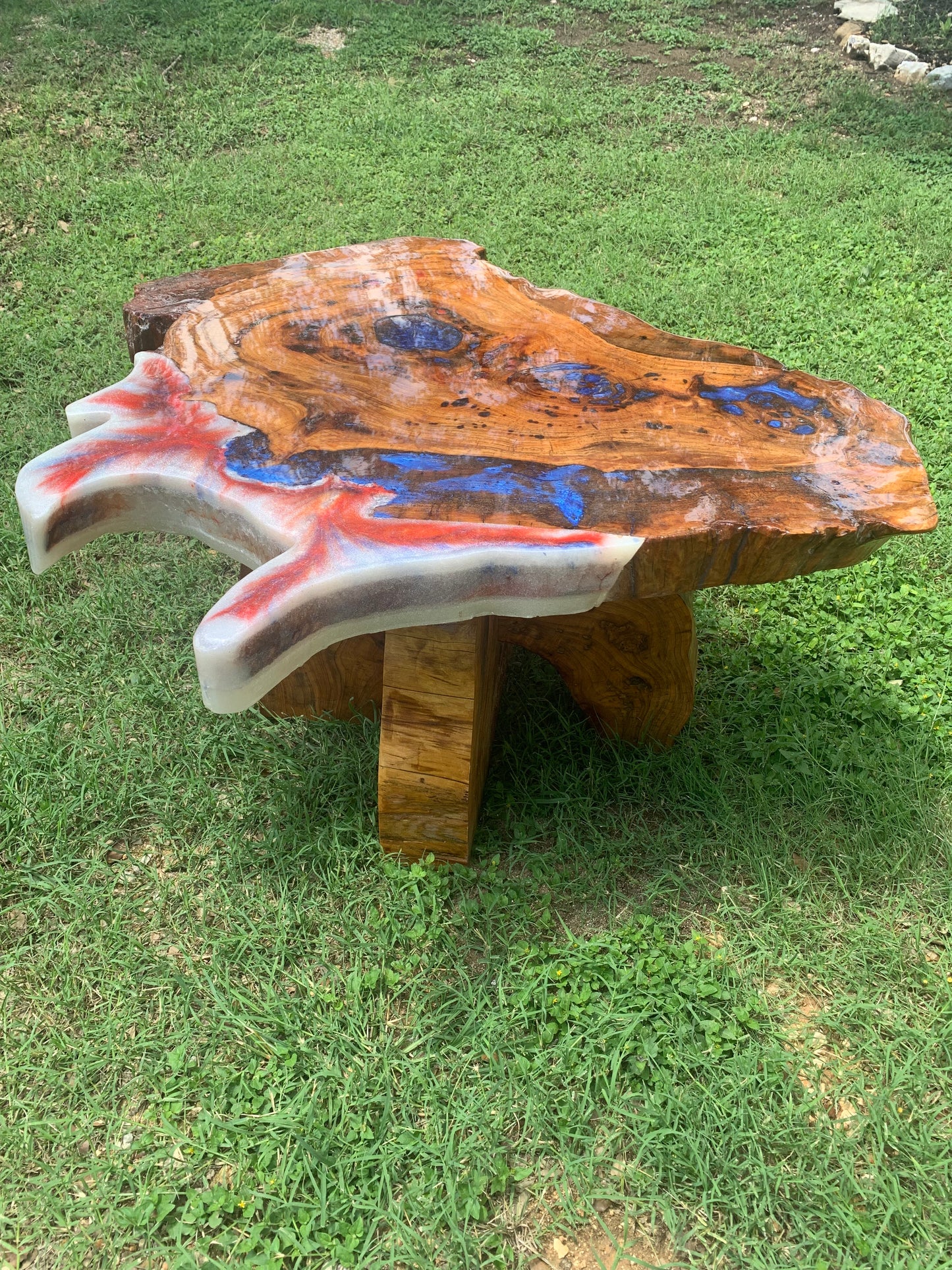 Texas River Cypress and Epoxy USA Tabletop