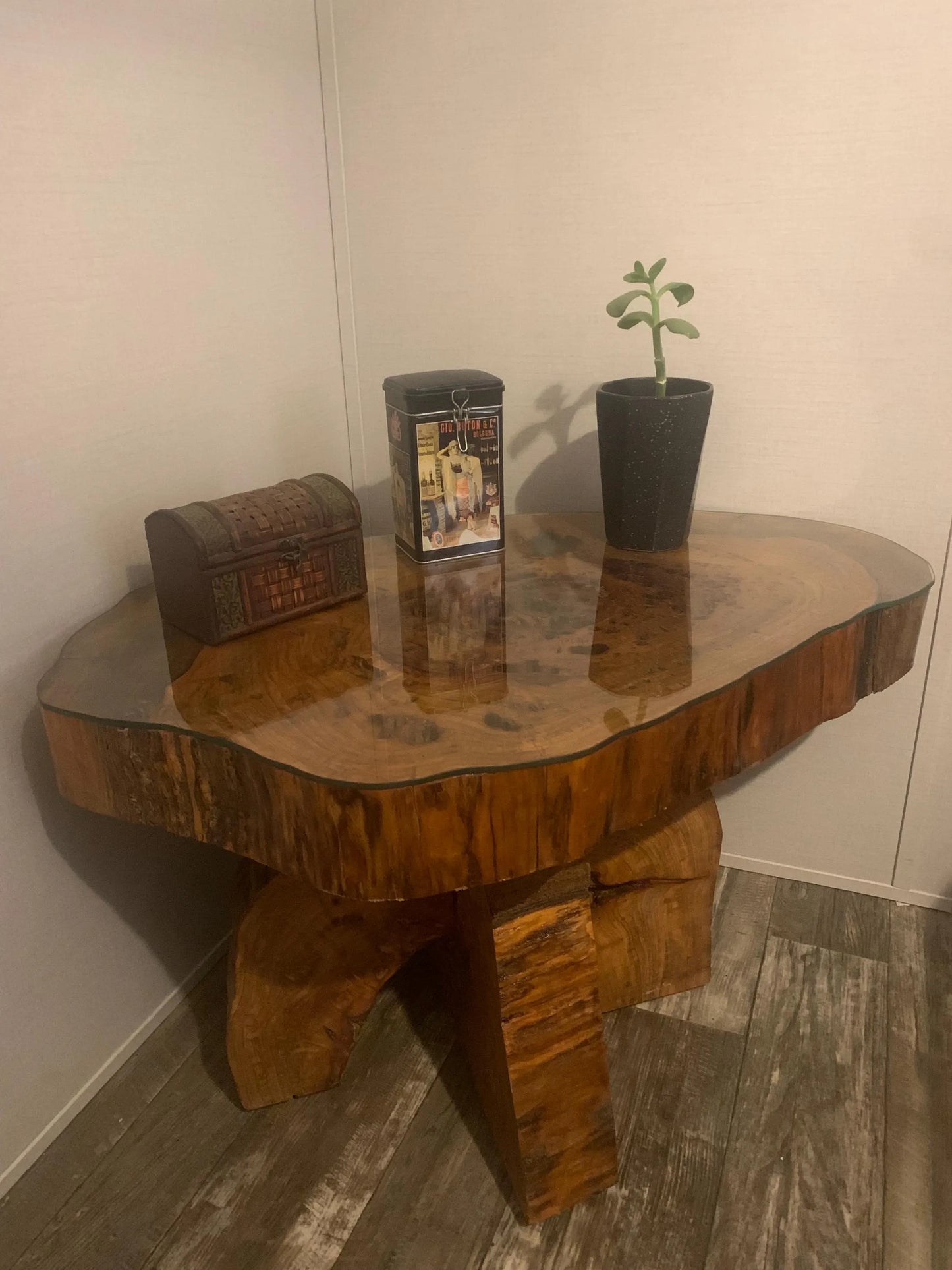 Texas River Cypress Tabletop and Base Coffee Table
