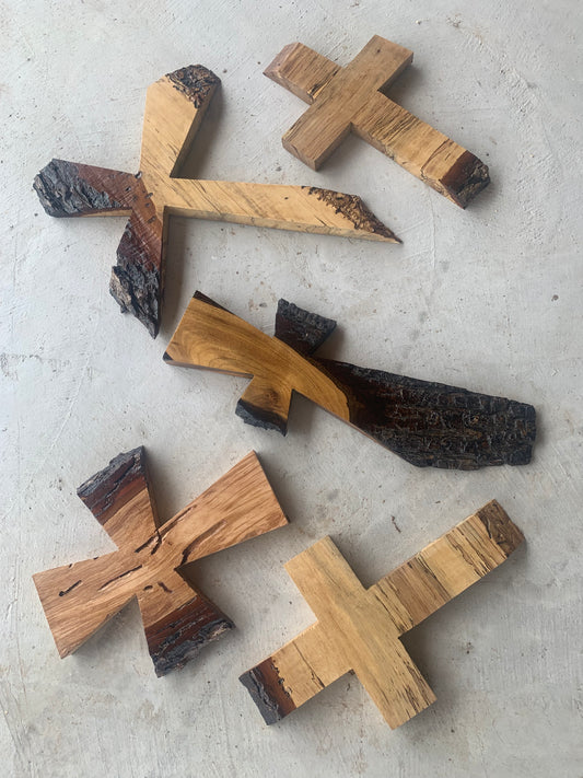 Custom Live Edge Wood and Epoxy Crosses