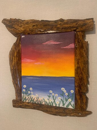 Handmade Wood Wall Art/local artist paintings custom frame