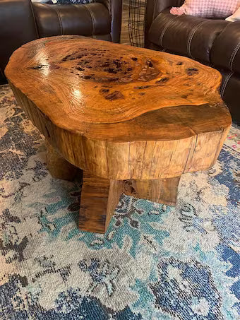 Texas River Cypress Tabletop and Base Coffee Table