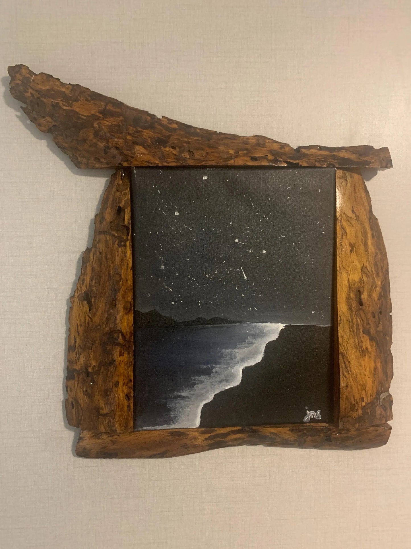 Handmade Wood Wall Art/local artist paintings custom frame