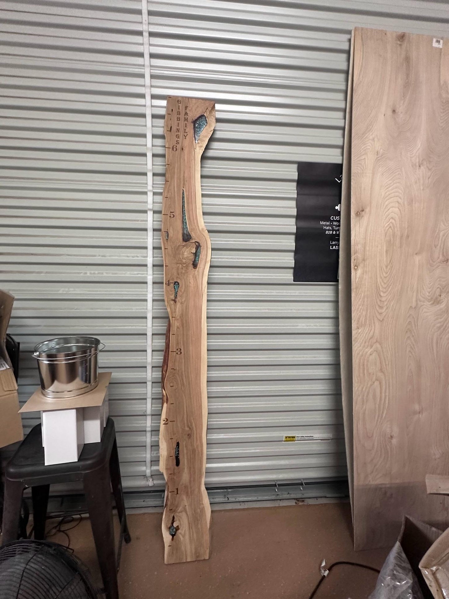 Live Edge Turquoise Inlayed Growth Chart