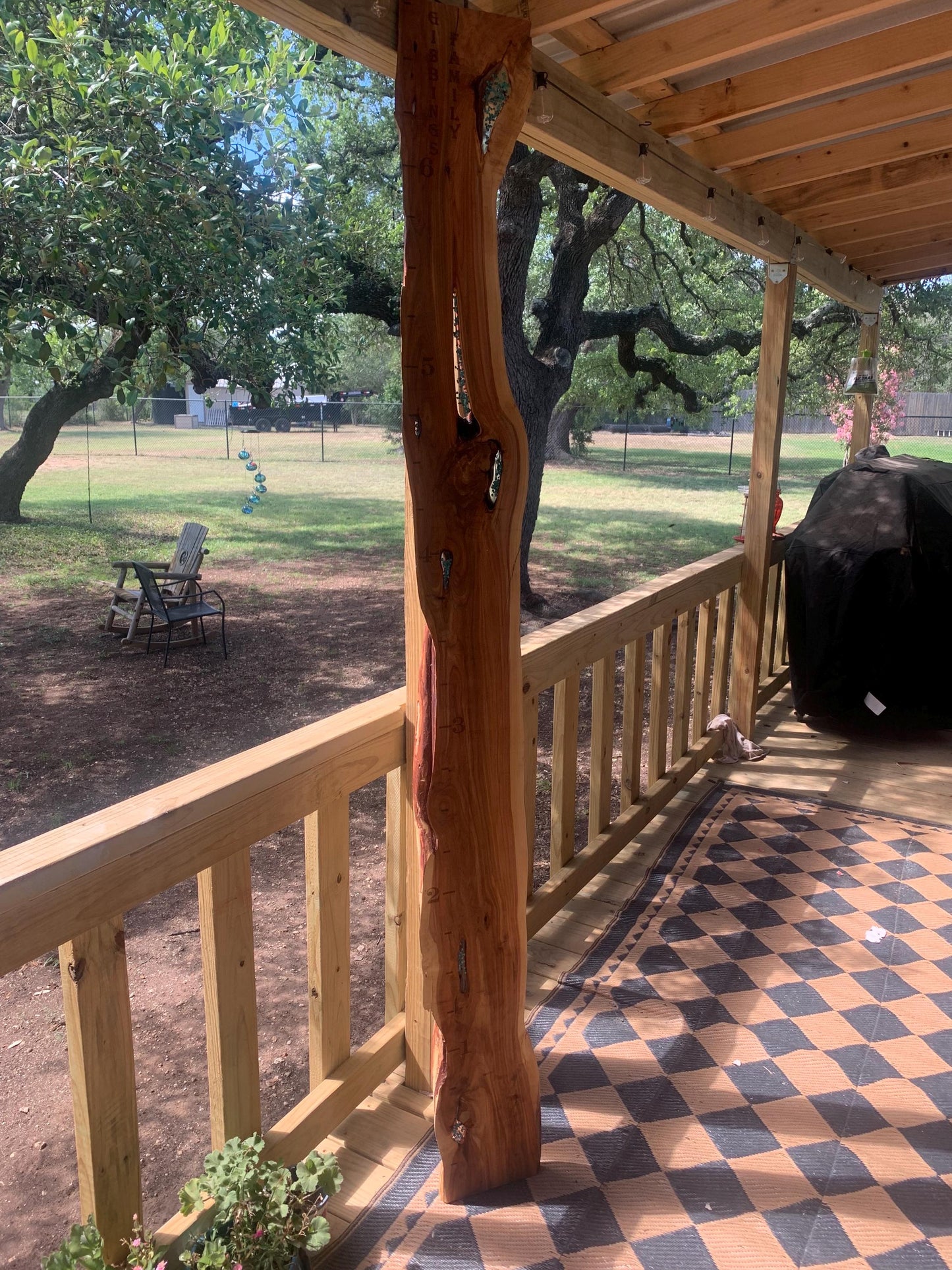 Live Edge Turquoise Inlayed Growth Chart
